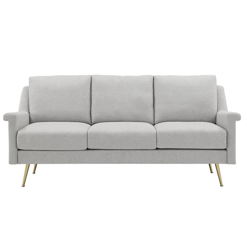 Cade Grey Fabric Sofa with Gold Metal Legs by iNSPIRE Q Modern