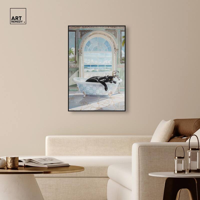 Panther Arch Bathroom Glam Canvas by Art Remedy