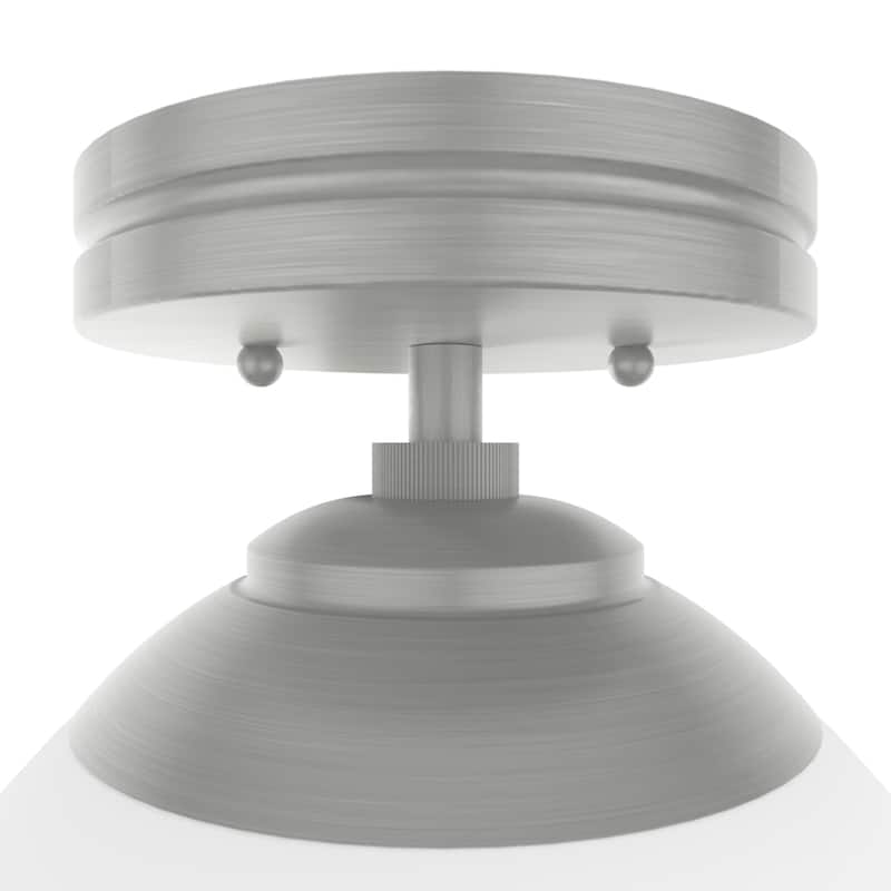 Hunter Hepburn 1-Light Flush Mount Ceiling Light - Bedroom, Bath, Entry, Hallway - Damp-Rated - Vintage, Globe Light