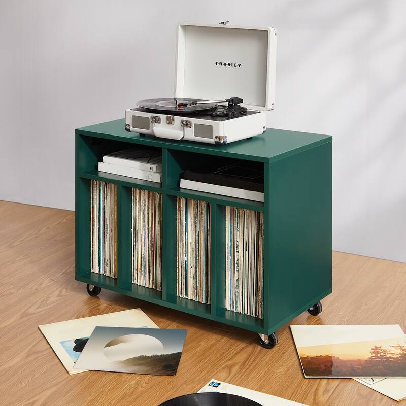 Crosley Carlo Rolling Record Storage Console