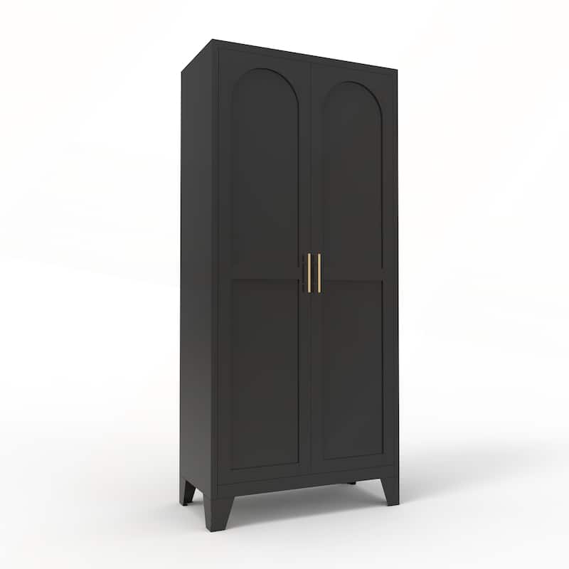 Metal Storage Cabinet with Doors and Adjustable Shelves