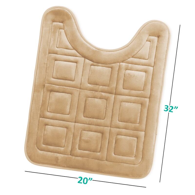 Clara Clark Ultra Soft Non Slip and Absorbent Bath Rug - Waffled Velvet Memory Foam Bath Mat