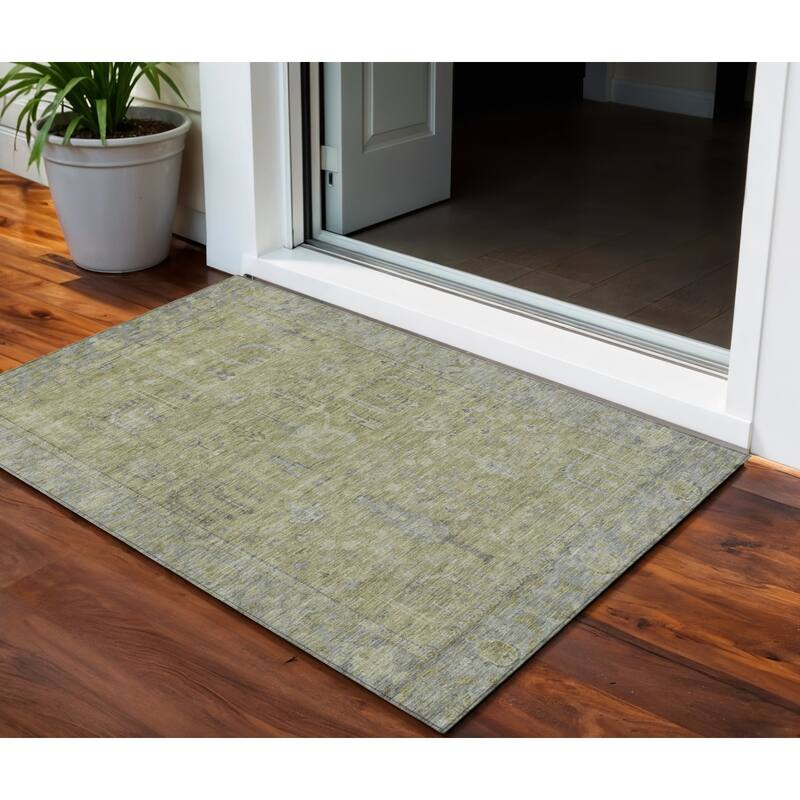 HomeRoots Oriental Traditional Rectangle Outdoor Rug - 3' x 5'