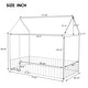 preview thumbnail 4 of 7, Twin Size White Metal Bed Frame House Bed Toddler Bed with Fence Roof