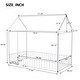 preview thumbnail 8 of 8, White Twin Size Metal House Bed Frame with Fence & Roof