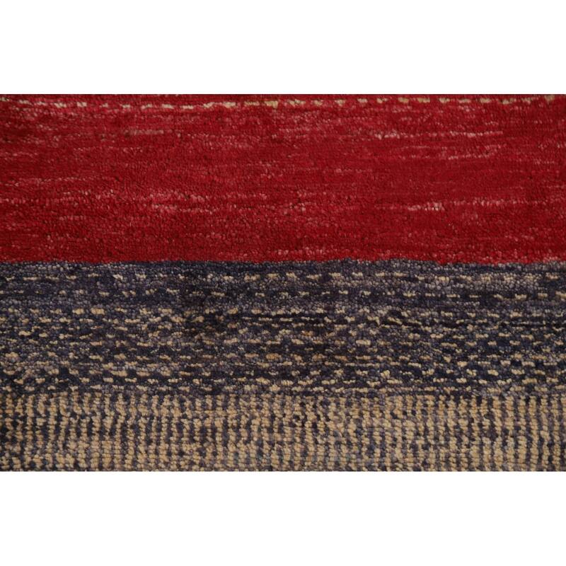 Gabbeh Kashkoli Striped Area Rug Handmade Wool Carpet - 4'6" x 6'5"