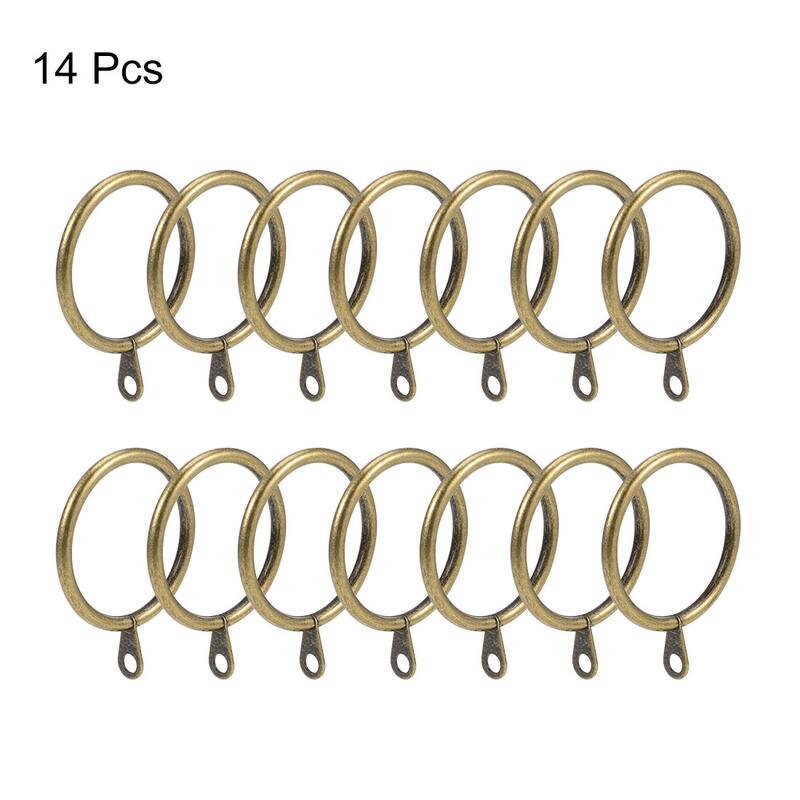Curtain Rings, Metal Drapery Ring for Curtain Rods 14 Pcs - Bronze - 38mm