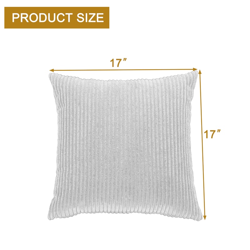 Set of 2 Decorative Corduroy Throw Pillows for Couch & Bed