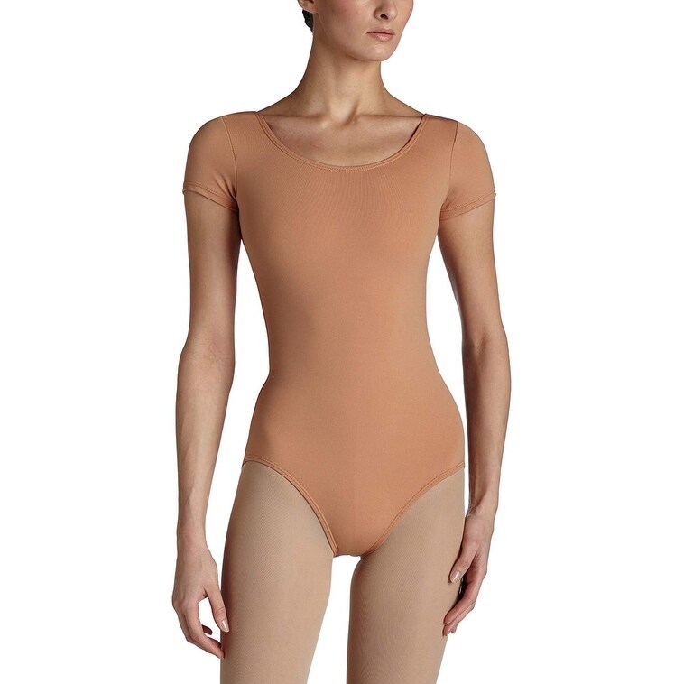 Shop Capezio Women S Team Basic Short Sleeve Leotard Light Light Suntan Size Small On Sale Overstock 30395983