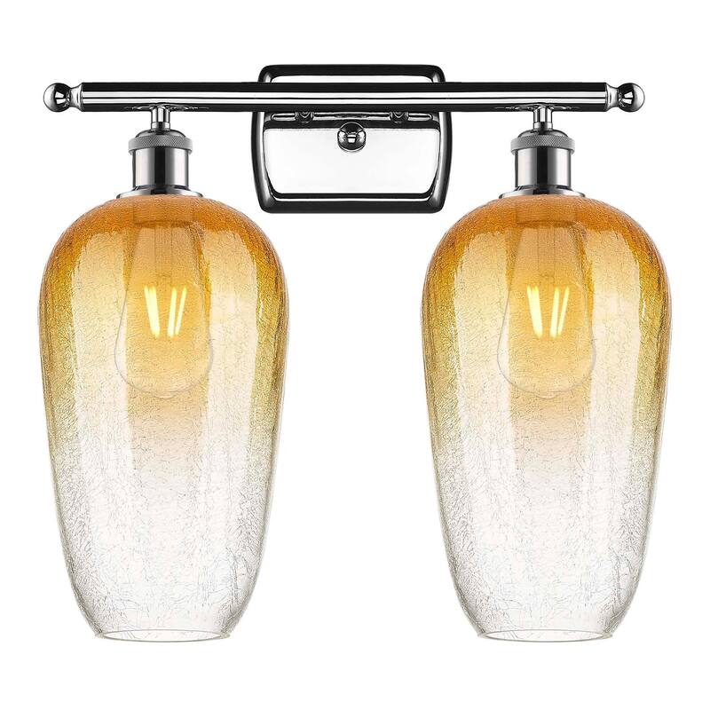 Innovations Lighting Endless Possibilities Ballston - Brookhaven Flute - 2 Light 17" Bath Vanity Light - Polished Chrome/Amber