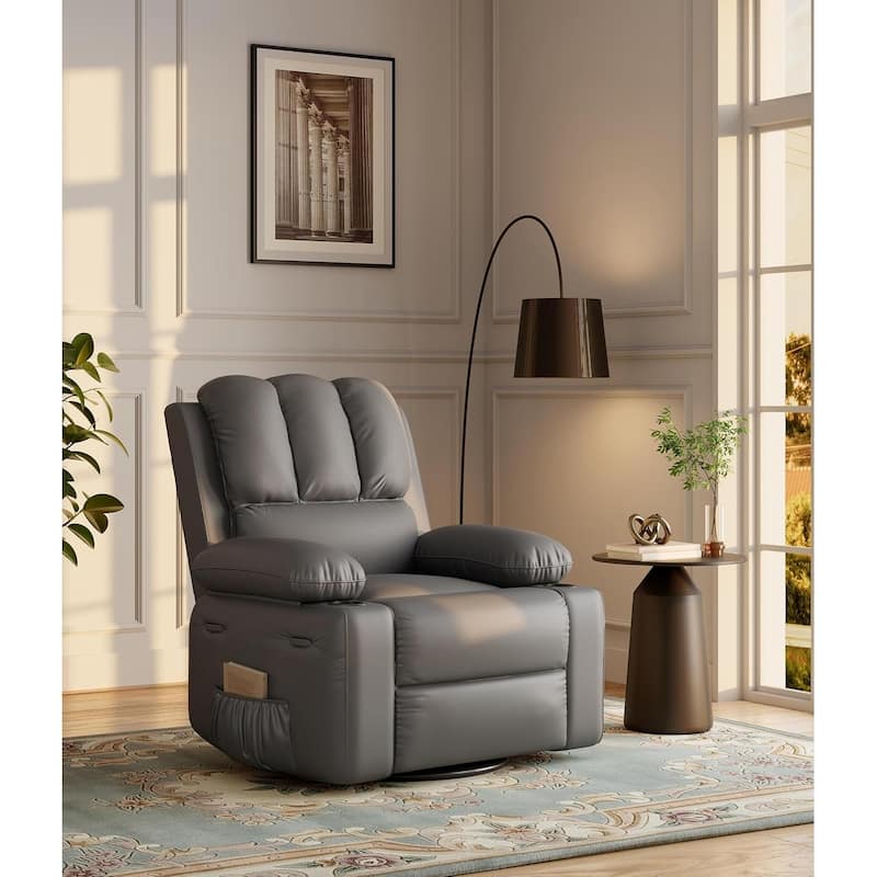 360° Swivel Oversized Recliner Chairs with Heat and Massage
