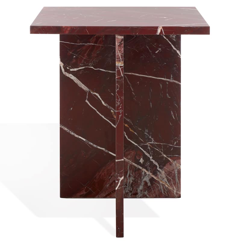 SAFAVIEH Couture Adriano 2 Leg Marble Accent Table - 18"W x 18"D x 22"H