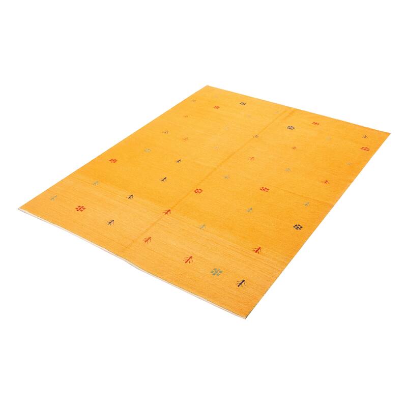 ECARPETGALLERY Flat-Weave Kashkuli Light Orange Wool Tapestry Kilim - 5'9 x 7'6