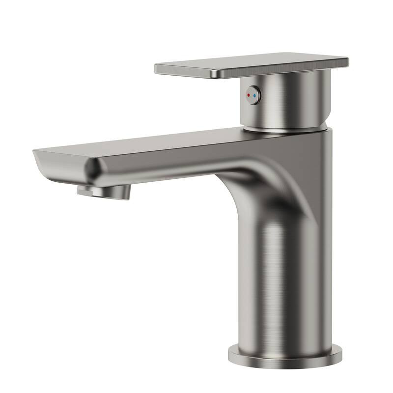 Single Hole Bathroom Faucet with Drain Assembly, Single Handle Bathroom Sink Faucet - Brushed Nickel