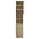 preview thumbnail 9 of 8, Render Tall Narrow Faux Travertine Linen Storage Cabinet
