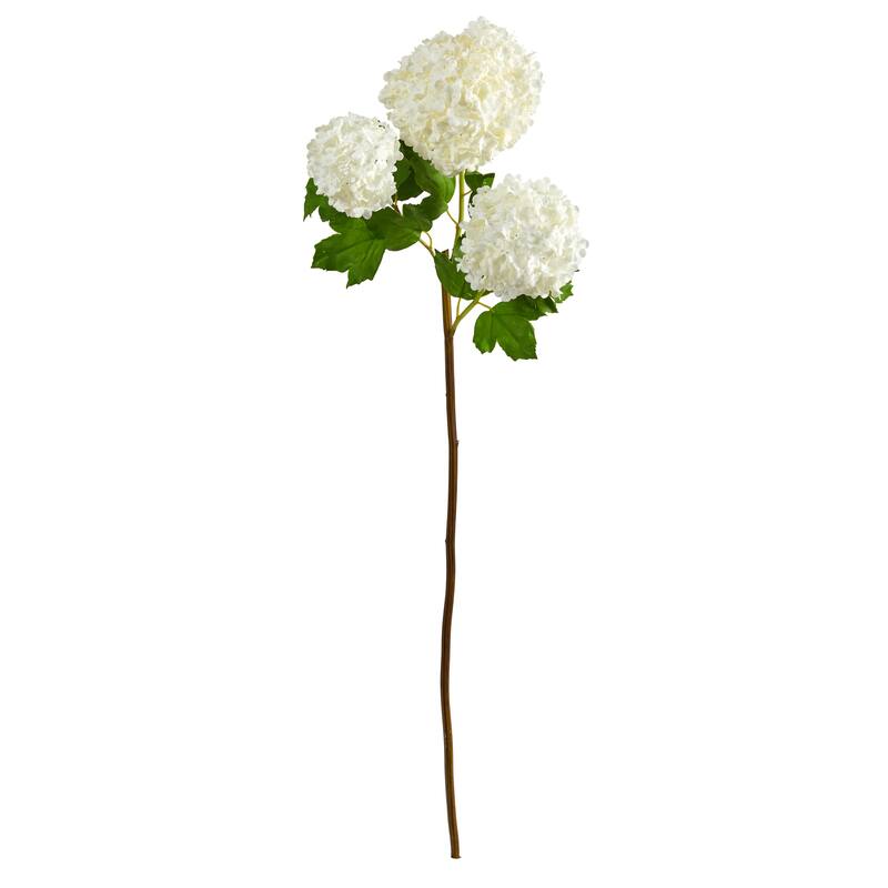 33" Snowball Hydrangea Artificial Flower (Set of 2)
