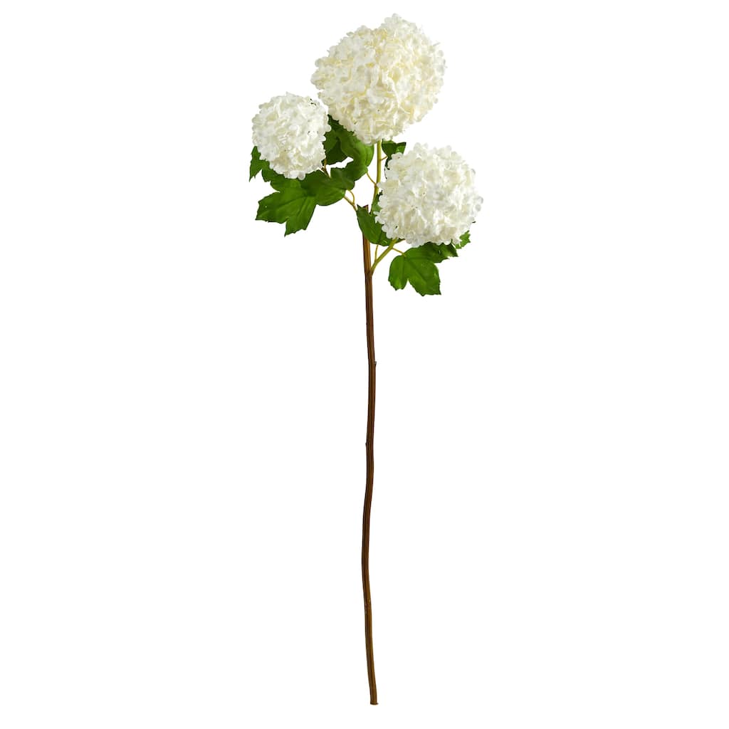 33" Snowball Hydrangea Artificial Flower (Set of 2)