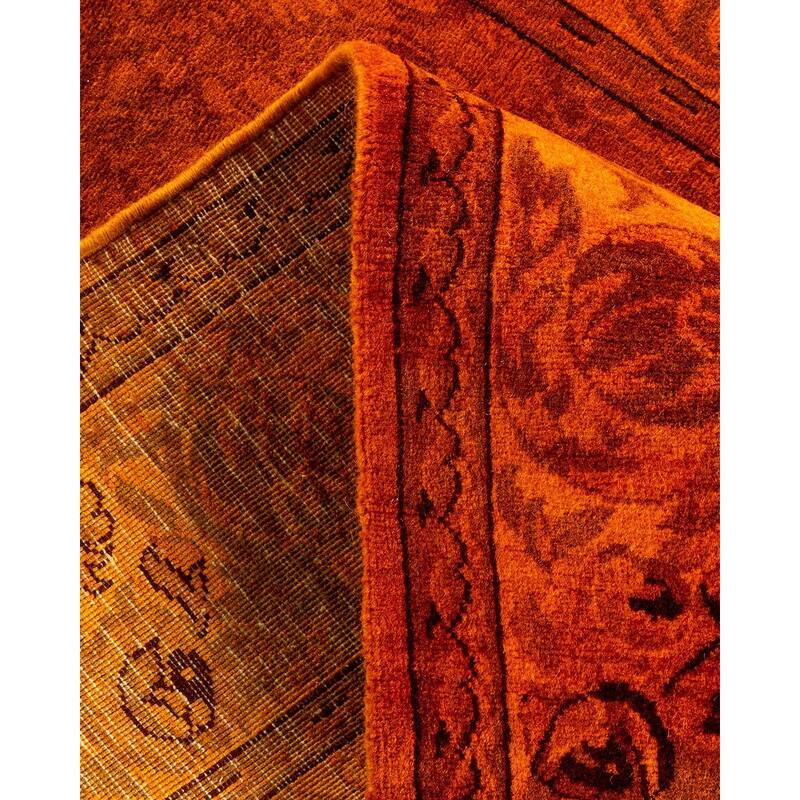 Overton Hand Knotted Wool Vintage Inspired Modern Contemporary Overdyed Gold Runner Rug - 2' 7" x 21' 4"