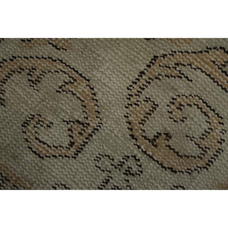 Hand Knotted Oriental 100% Wool Carpet Transitional Floral Oranges & Rust Anatolian Area Rug - 10' 0'' X 5' 8''