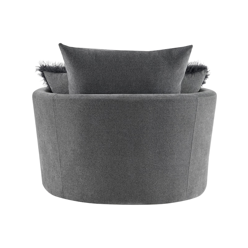 Furniture of America Arven Modern 45-inch Fabric Button Tufted Swivel Accent Chair