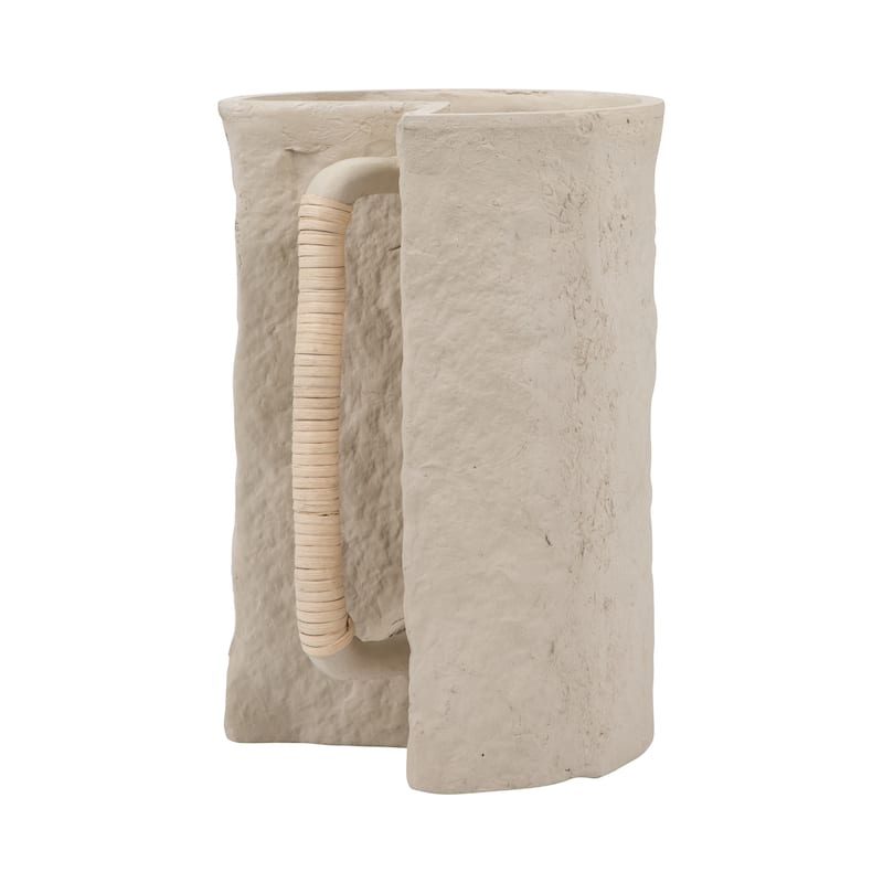 Sagebrook Home Ivory Omix Crafted Vase W Handle - 8" x 8" x 12"