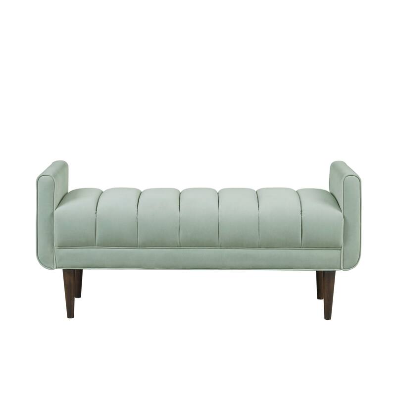 Madison Park Irvington Upholstered Modern Accent Bench - Seafoam
