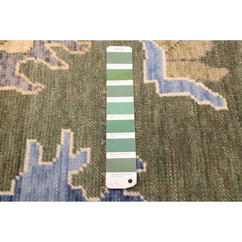 ECARPETGALLERY Hand-knotted Modern Oushak Dark Green Wool Rug - 10'2 x 14'0