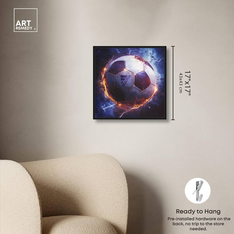 Electrify Soccer Ball Canvas by Art Remedy