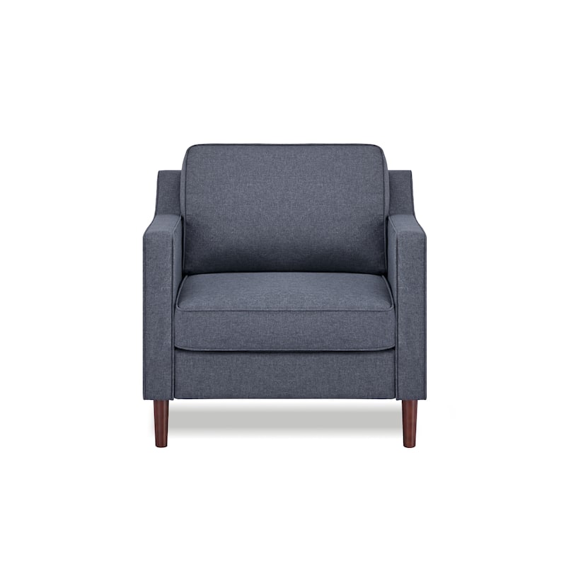 Artdeco Home - Sedona Modern Accent Chair, Faux Linen / Vegan Leather Armchair