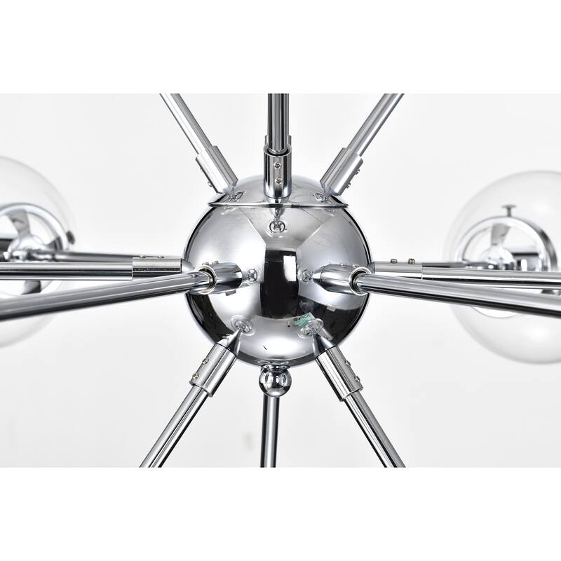Masakee 12-light Sputnik Metal Chandelier with Clear Glass Globe Shades