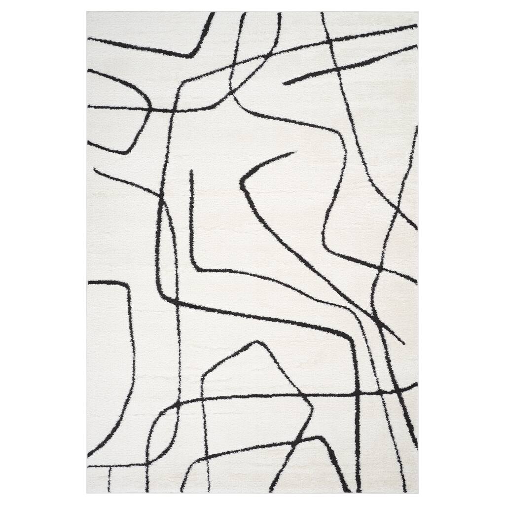 Mulan Ivory Moroccan Power-Loom Area Rug 2' x 3'