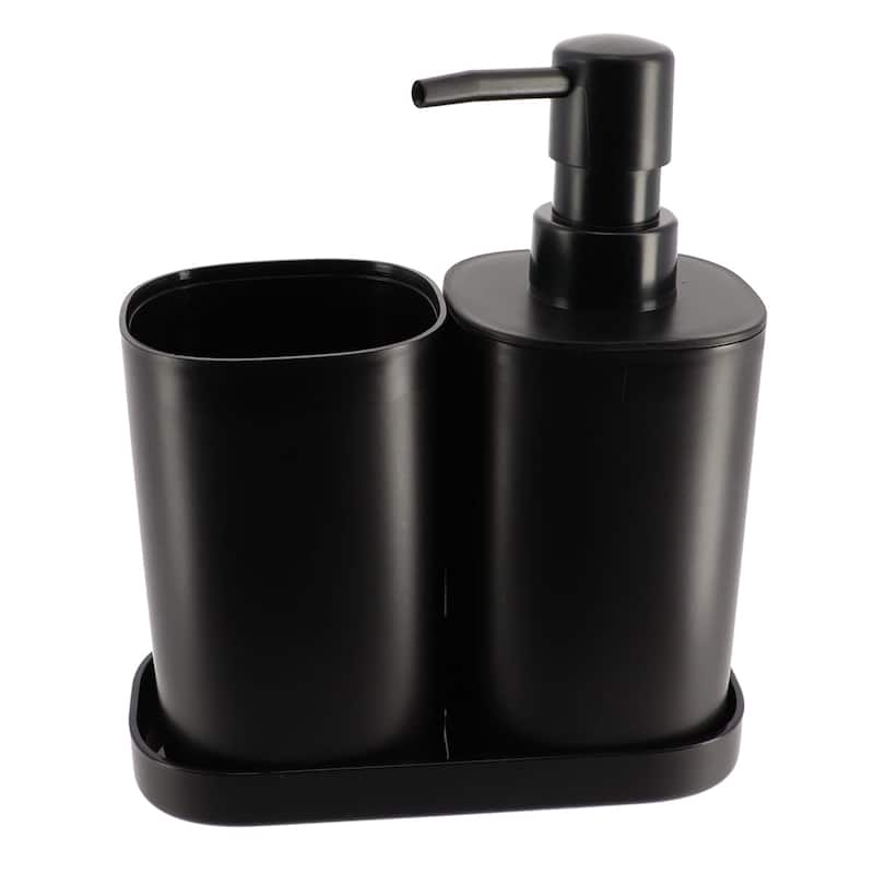 Bathroom Set - Includes Tumbler, Soap Dispenser and Soap Dish - Set of 3 Accessories