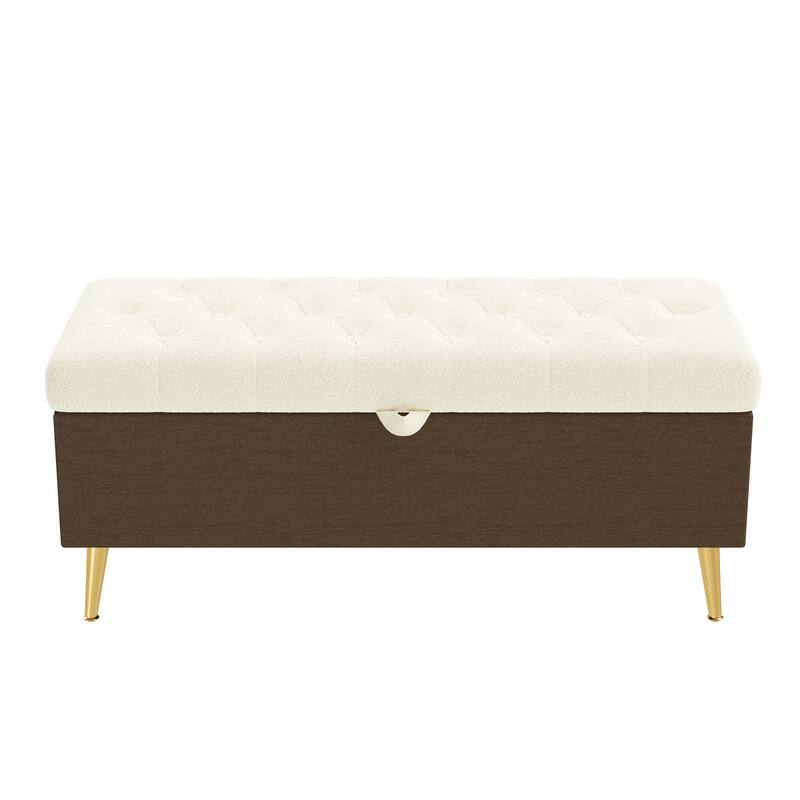 GDFStudio - Tufted 44.7" Boucle Upholstered Storage Ottoman Bench