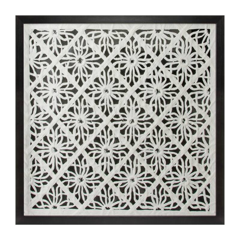 Framed Floral Wall Décor Under Glass 19.5"SQ