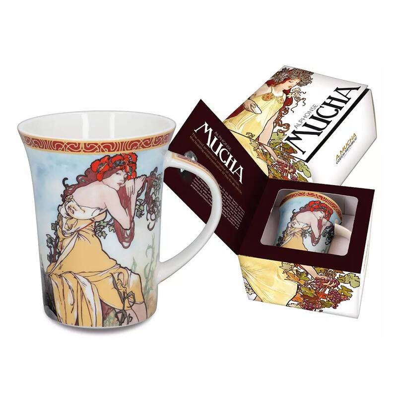 Carmani Four Seasons by A. Mucha Mug in A Gift Box - 11.8oz - Summer - 1 Piece