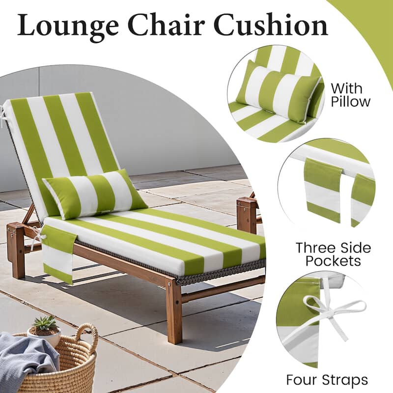 Outdoor Lounge Chair Cushions Patio Chaise Lounge Chair Seat Cushion with Pillow