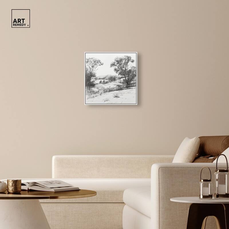Charcoal Countryside Canvas by Art Remedy