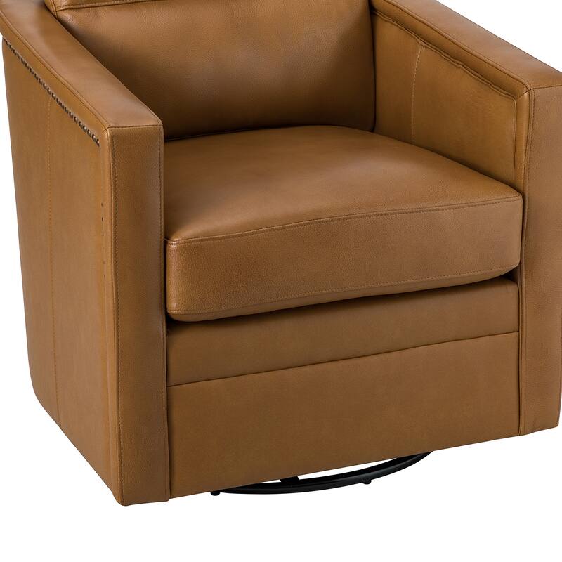 Jorge 28.74" Wide Genuine Leather Swivel Chair Set of 2