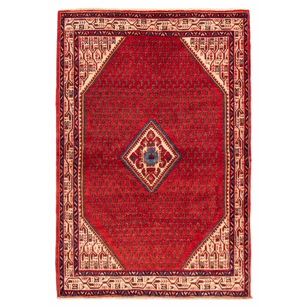 ECARPETGALLERY Hand-knotted Andelz Red Wool Rug - 4'6 x 6'8