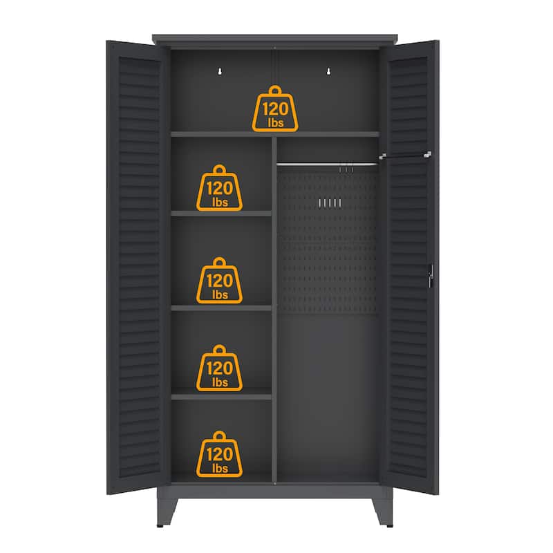Rossetta 73'' Tall Premium Wall-Mountable design Metal Tool Storage Cabinet with Ample Storage Space