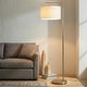 preview thumbnail 3 of 46, Brightech Montage Modern 60 in. Contemporary Arc LED Color Adjusting Floor Lamp with White Fabric Drum Shade Silver
