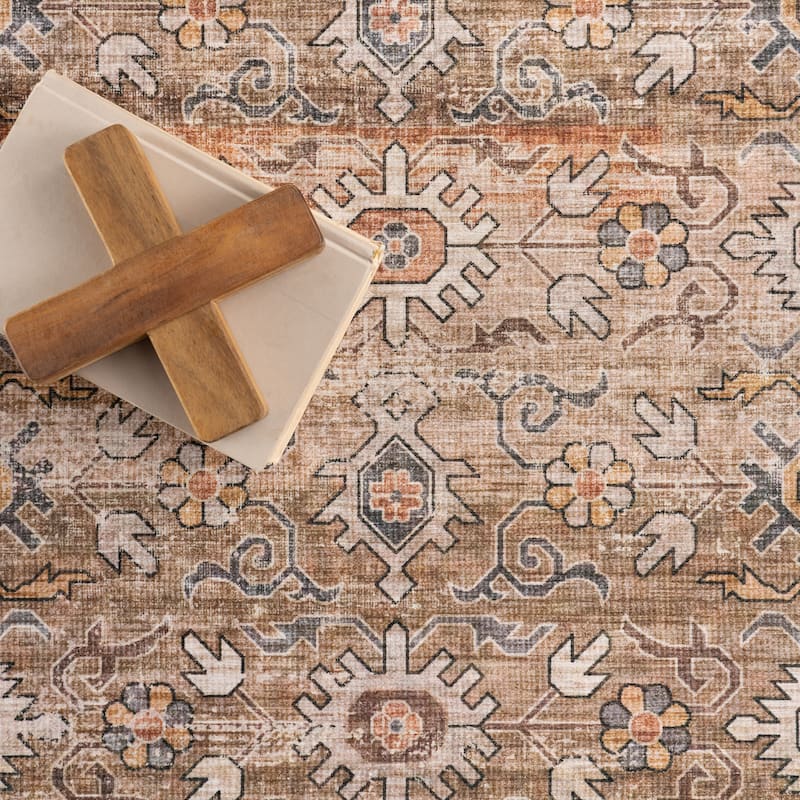 Nuloom Rania SplashGuard Medallion Machine Washable Area Rug