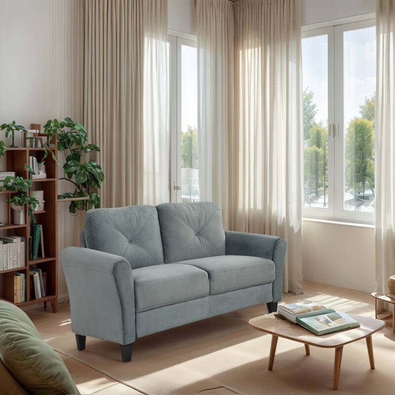 Comfortable Gray Velvet Sectional Couches for Small Spaces - Multi-Color