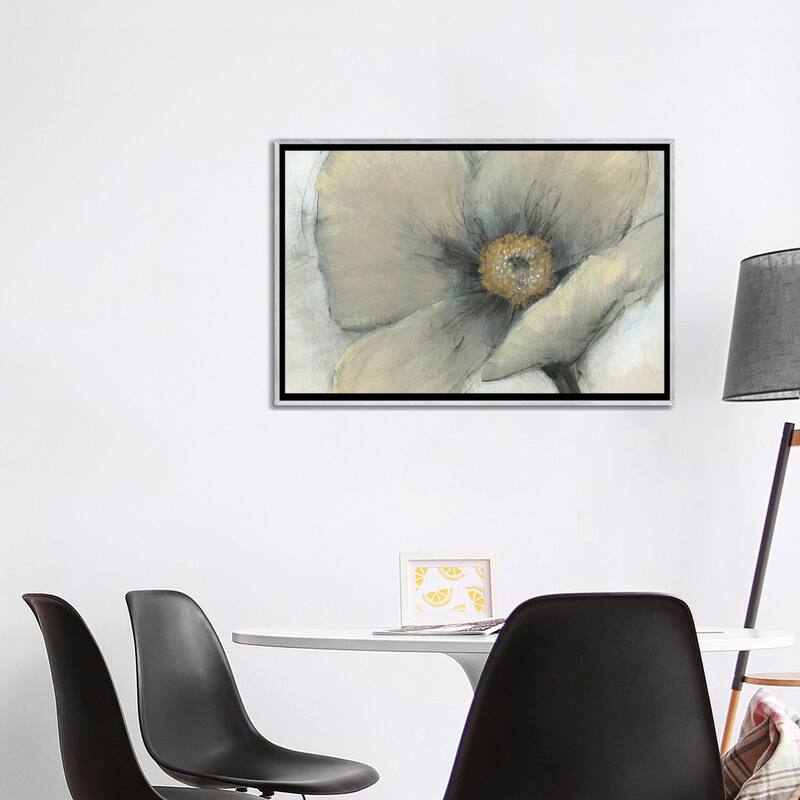 iCanvas "Single Cream Bloom I" by Tim OToole Framed