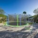 preview thumbnail 9 of 7, Trampoline with Slide and Swings with Basketball Hoop and Ladder with Net