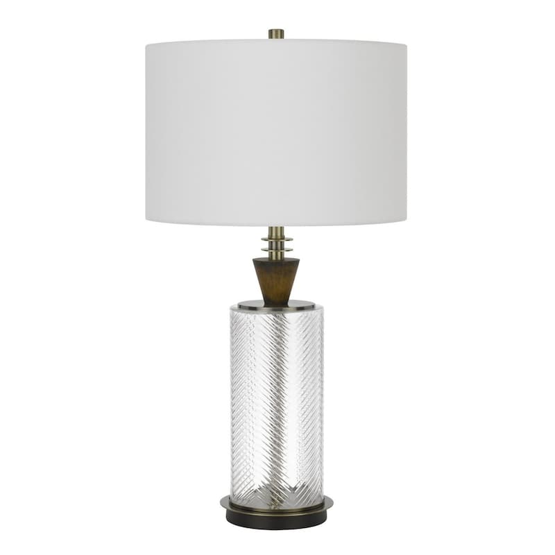 Black Metal Table Lamp with White Empire Shade and 3 Way Socket Switch - 16” x 16” x 30.25” (D x W x H)