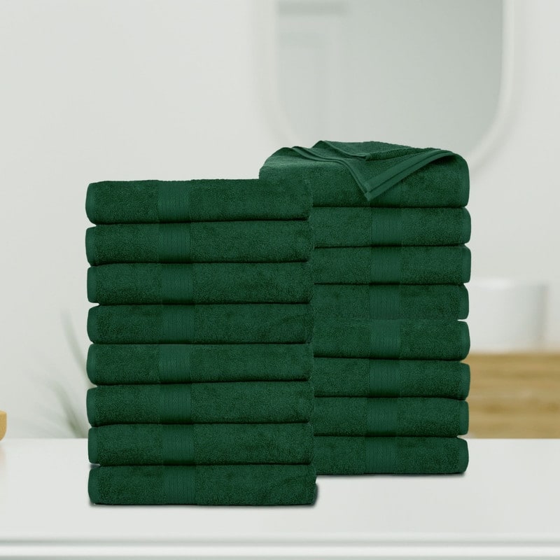 Cotton 600 GSM Highly Absorbent Bath Towels 30x54 Inch by Ample Decor - 16 Piece