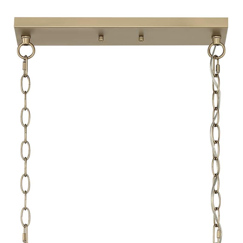 Kiro 5-light Farmhouse Linear Chandelier Faux Wood Dining Lighting with UL Certified - 36''