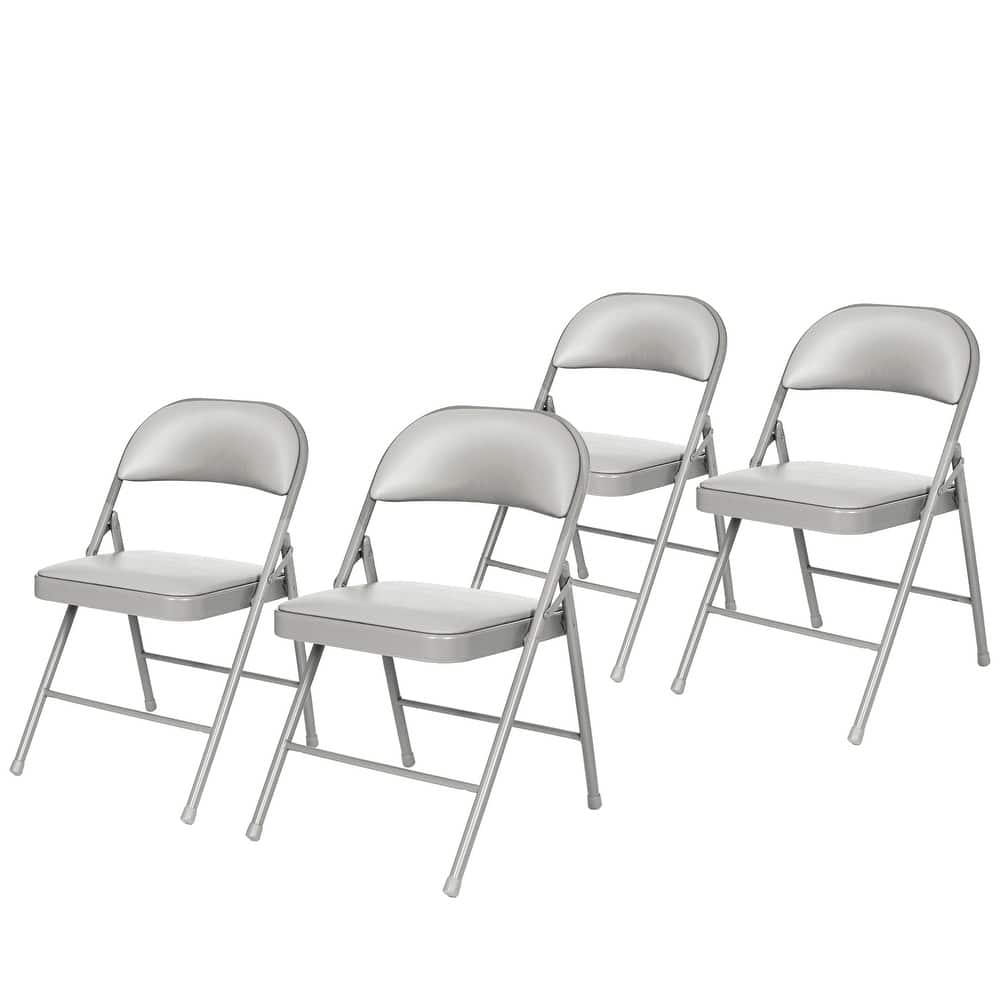 Hampden Furnishings Bernadine Basics Collection Vinyl Folding Chair, Pack of 4