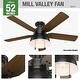 preview thumbnail 16 of 20, Hunter 52" Mill Valley Outdoor Low Profile Ceiling Fan with LED Light Kit and Pull Chain, Damp Rated